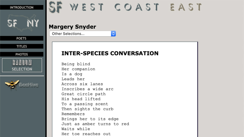 gallery image of NY/SF Poetry Collection: Inter-Species Conversation