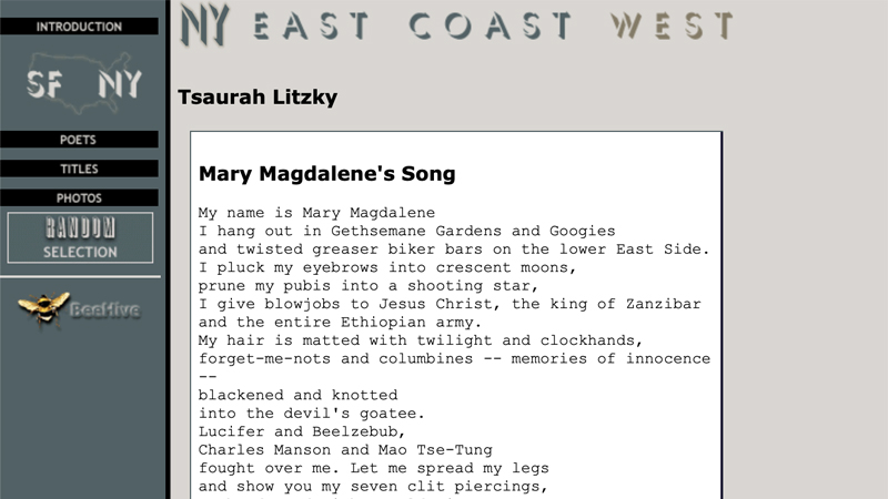 gallery image of NY/SF Poetry Collection: Mary Magdalene's Song