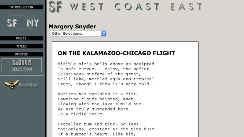 gallery image of NY/SF Poetry Collection: On the Kalamazoo-Chicago Flight