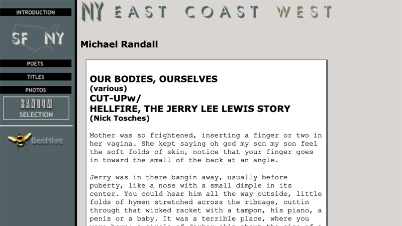 gallery image of NY/SF Poetry Collection: Our Bodies, Ourselves cut-up w/ Hellfire, the Jerry Lee Lewis Story