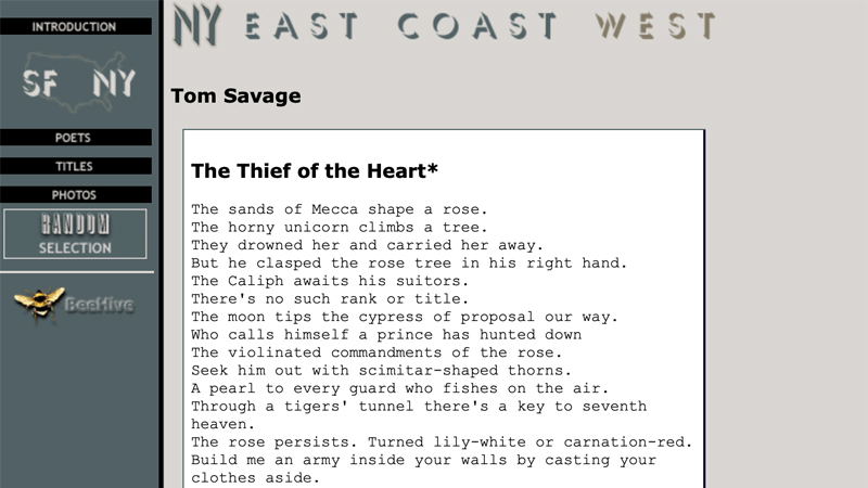 gallery image of NY/SF Poetry Collection: The Thief of the Heart*