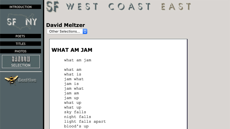 gallery image of NY/SF Poetry Collection: What Am Jam