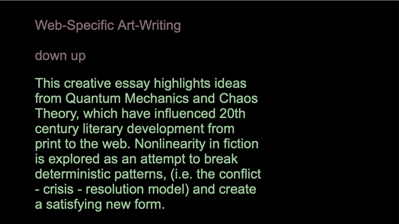 gallery image of The Roots of Nonlinearity: Toward a Theory of Web-Specific Art-Writing