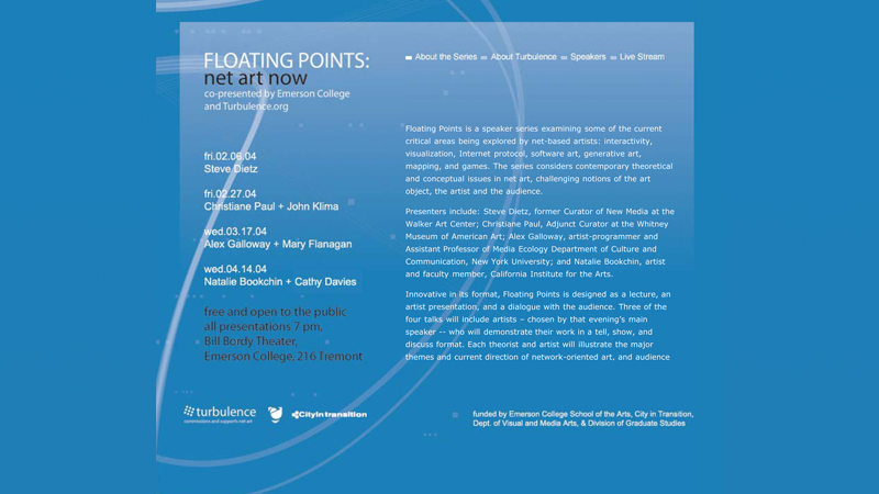 gallery image of Floating Points 1: Net Art Now