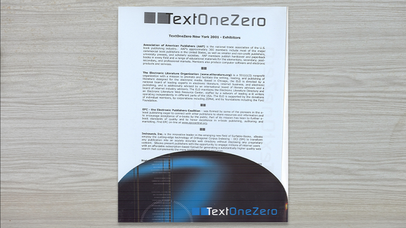 gallery image of TextOneZero New York 2001 Materials