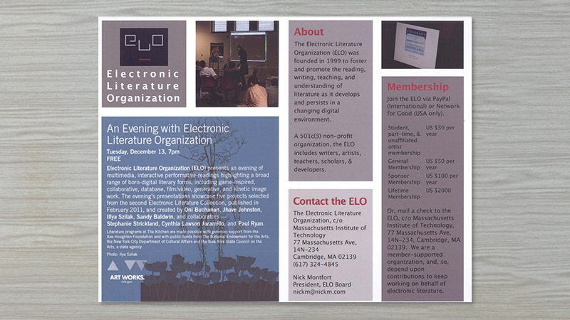 gallery image of ELO Membership Flyer Circa 2012