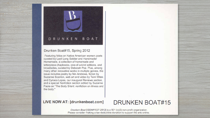 gallery image of Drunken Boat Issue 15 Flyer
