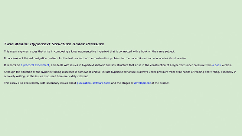 gallery image of Twin Media: Hypertext Structure Under Pressure