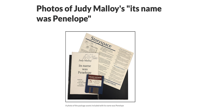 gallery image of Rebooting Electronic Literature, Volume 1 Chapter 7: Judy Malloy's 