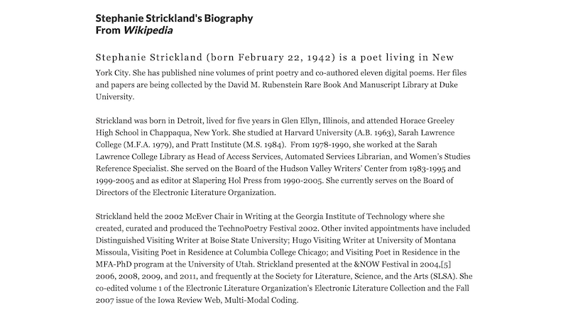 gallery image of Rebooting Electronic Literature, Volume 2 Chapter 6: Stephanie Strickland's 