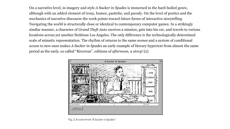 gallery image of Rebooting Electronic Literature, Volume 4 Chapter 7: Robert DiChiarra's 