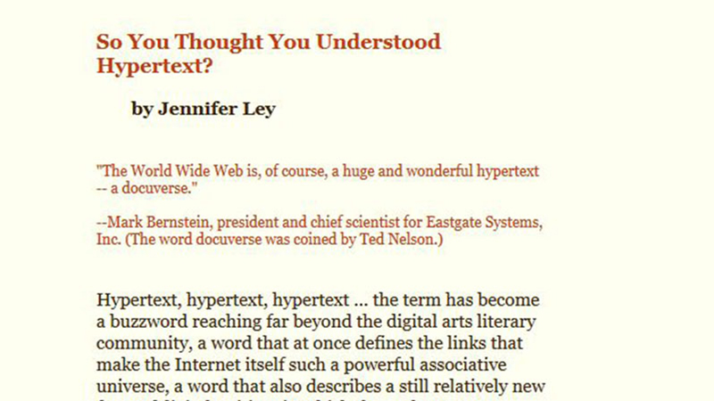 gallery image of So You Thought You Understood Hypertext?