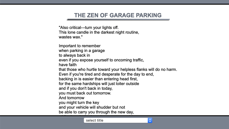 gallery image of The Zen of Garage Parking