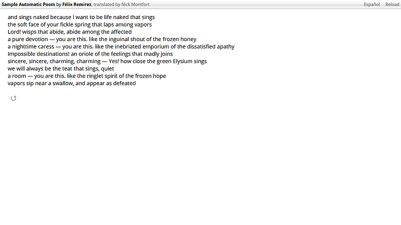 gallery image of Sample Automatic Poem / Ejemplo de Poema Automatico