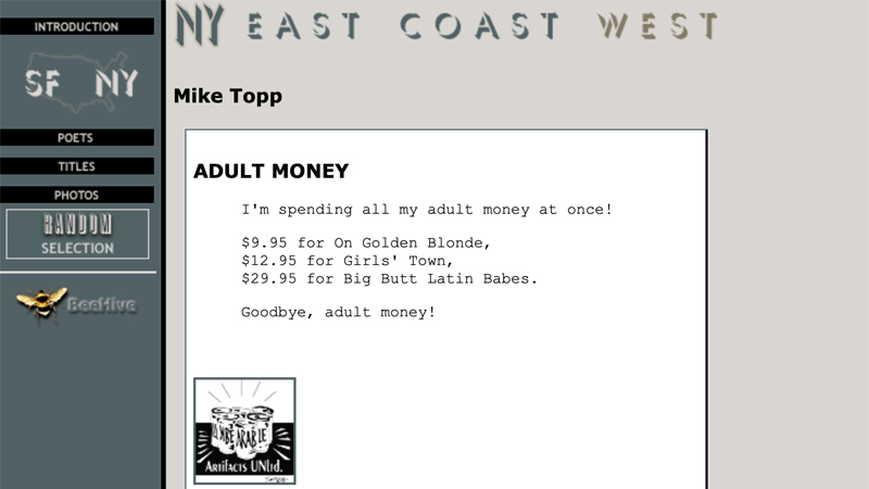 gallery image of NY/SF Poetry Collection: Adult Money