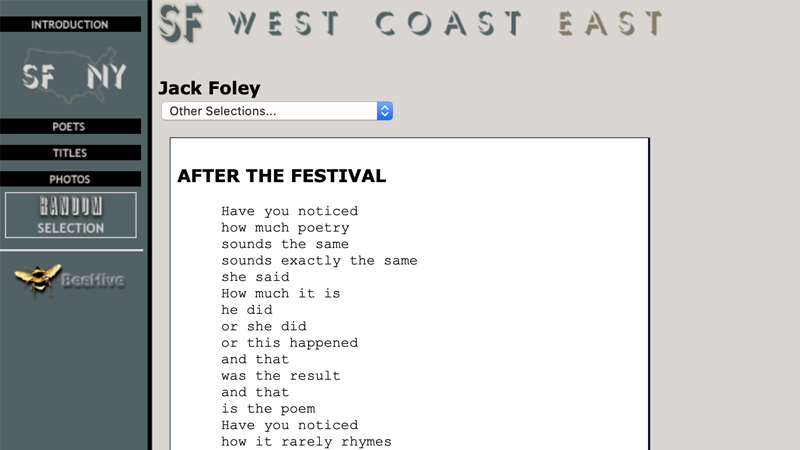 gallery image of NY/SF Poetry Collection: After the Festival