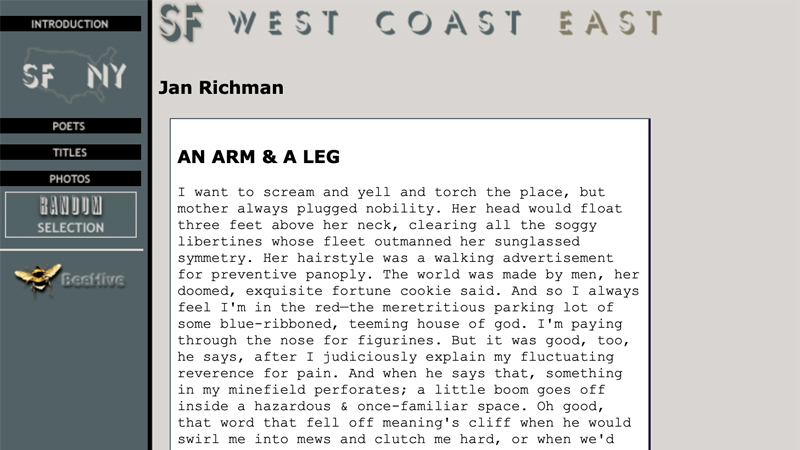 gallery image of NY/SF Poetry Collection: An Arm & A Leg