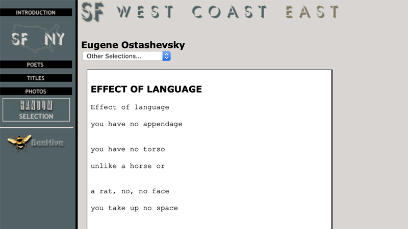 gallery image of NY/SF Poetry Collection: Effect of Language