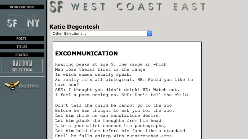 gallery image of NY/SF Poetry Collection: Excommunication