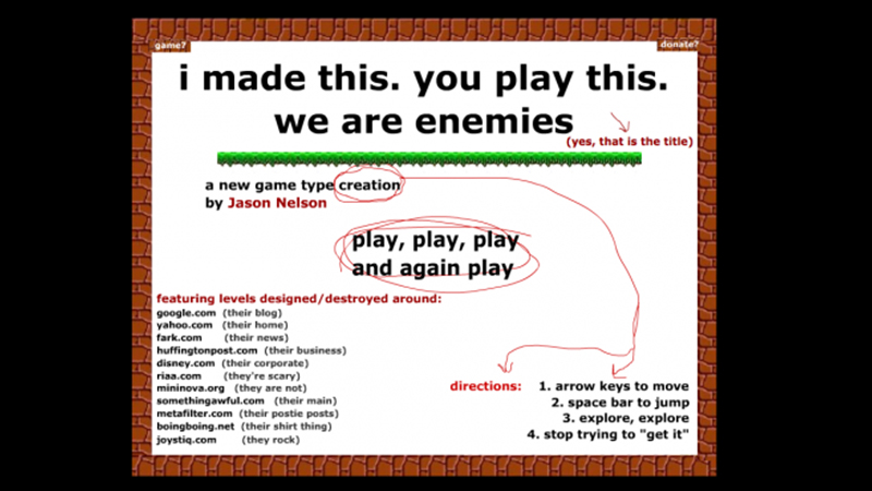 gallery image of i made this. you play this. we are enemies.