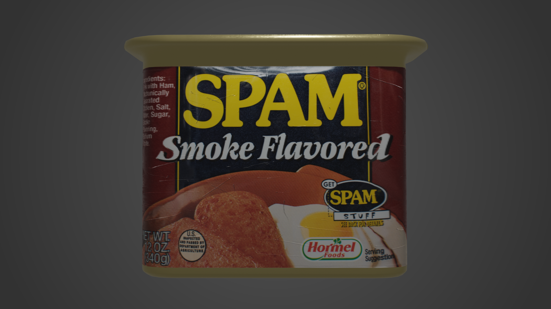 A 3D model of a can of Spam
