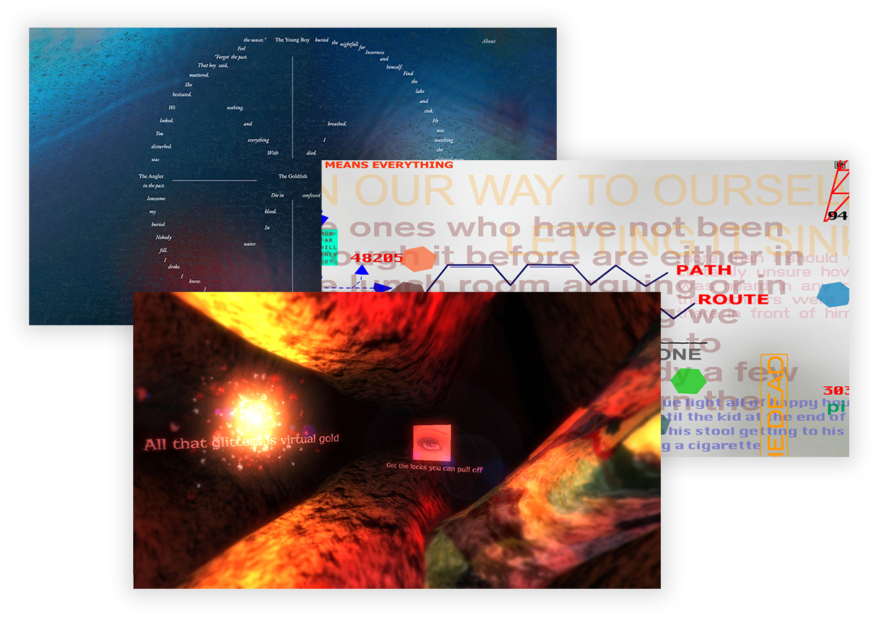 Collage of e-lit works